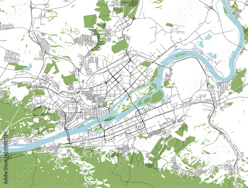 map of the city of Krasnoyarsk, Russia