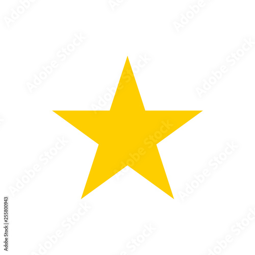 Yellow star icon. Vector illustration. 