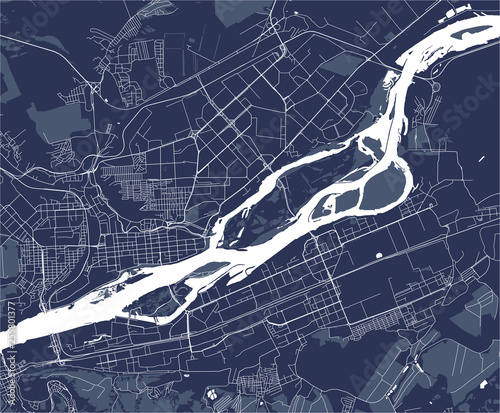 map of the city of Krasnoyarsk, Russia