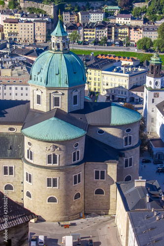 Panoramic view of the city of Salzburg, Austria