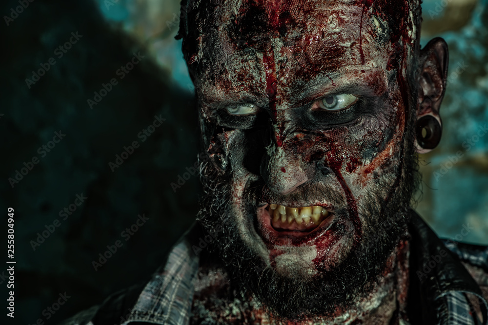 portrait of creepy zombie