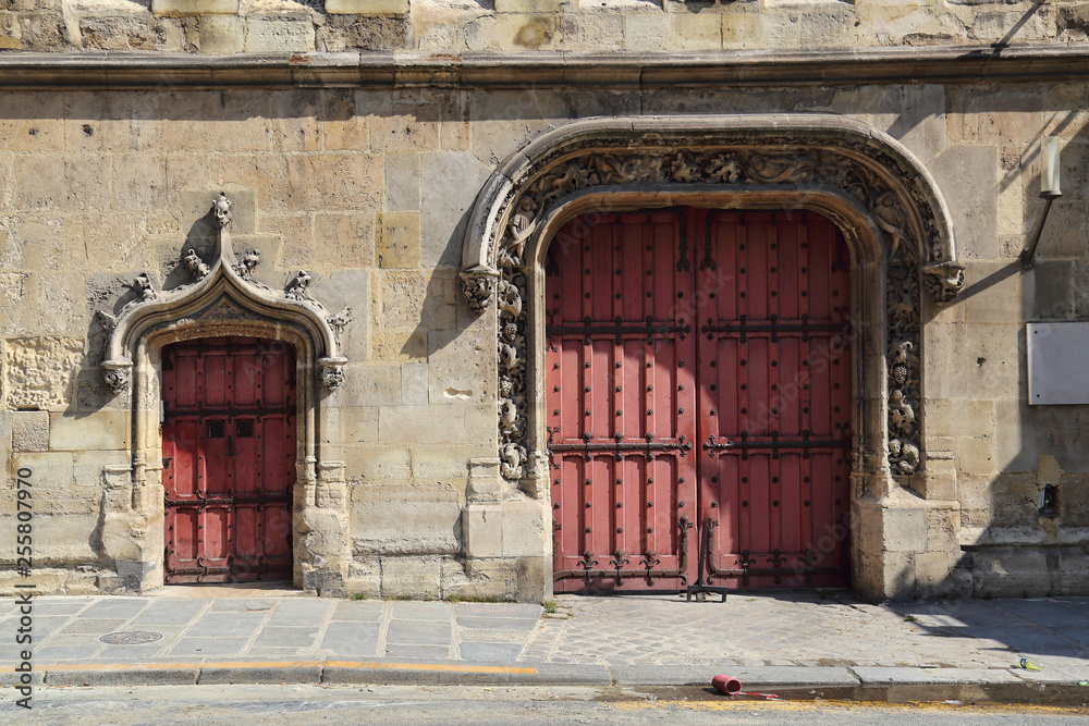 Medieval doors in Paris, France