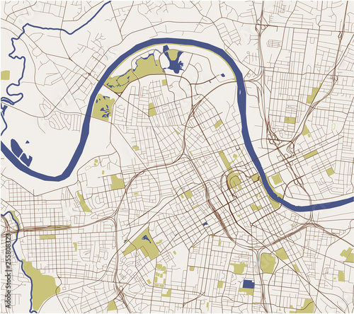 map of the city of Nashville, Tennessee, USA photo