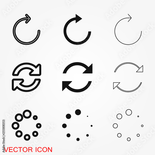 Refresh icon vector sign symbol for design