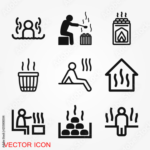 Sauna icon vector sign symbol for design