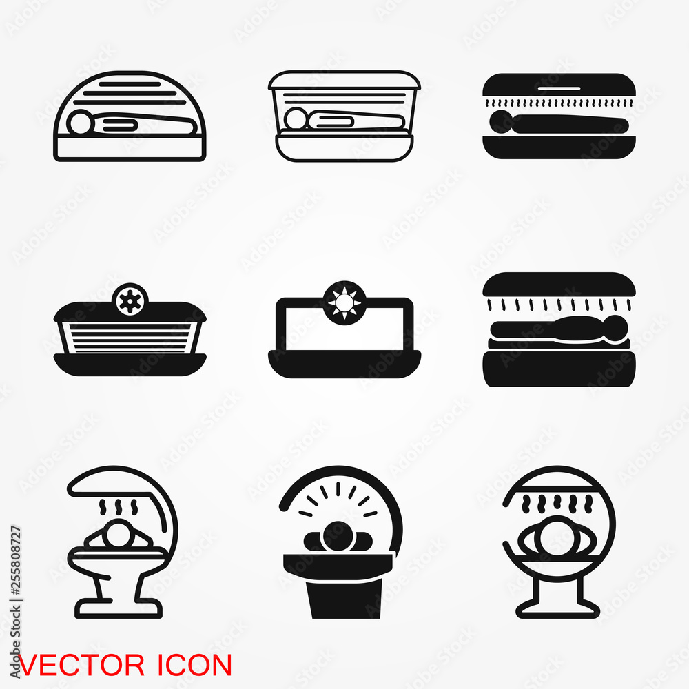 Solarium icon vector sign symbol for design - obrazy, fototapety, plakaty 