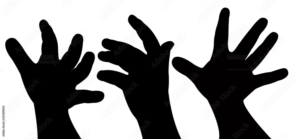 Obraz premium hands silhouette vector