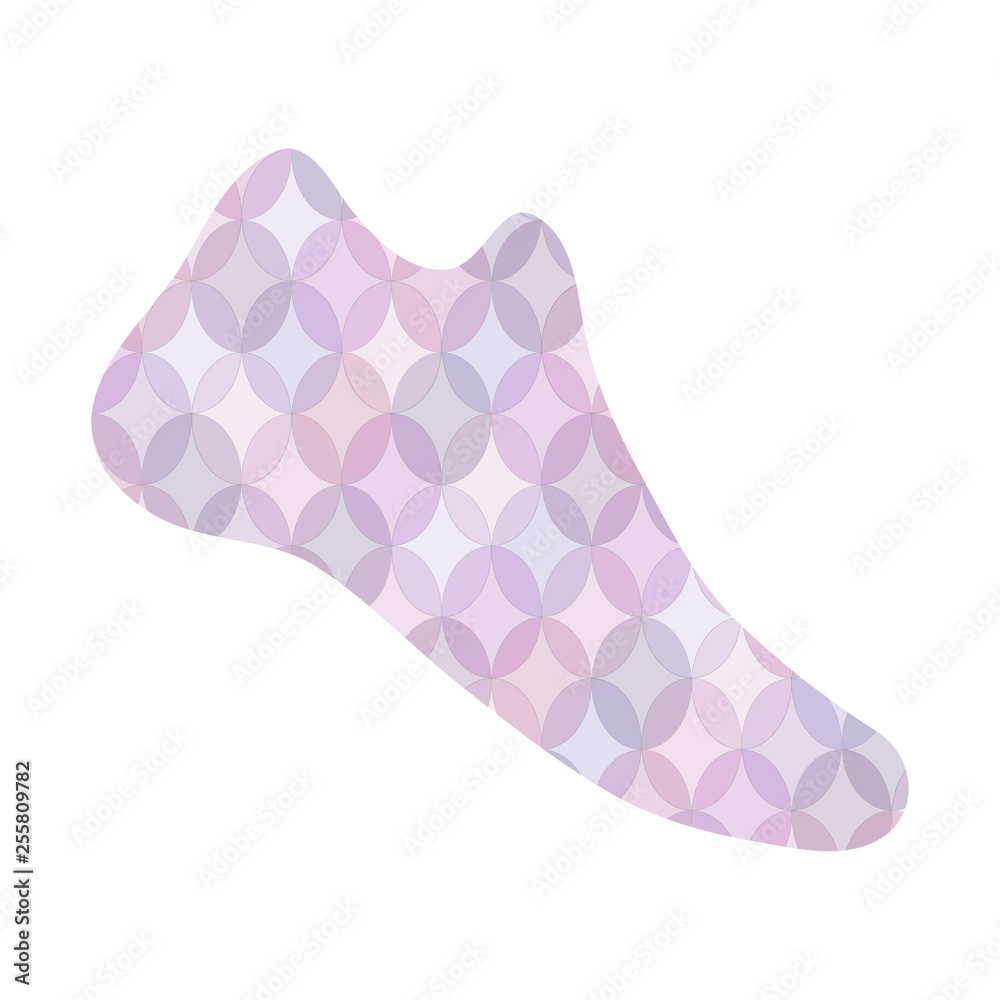 Shoe with light purple abstract pattern Shoe with light purple abstract pattern
