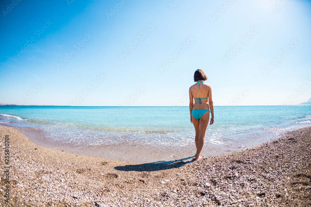 Woman on the beach.