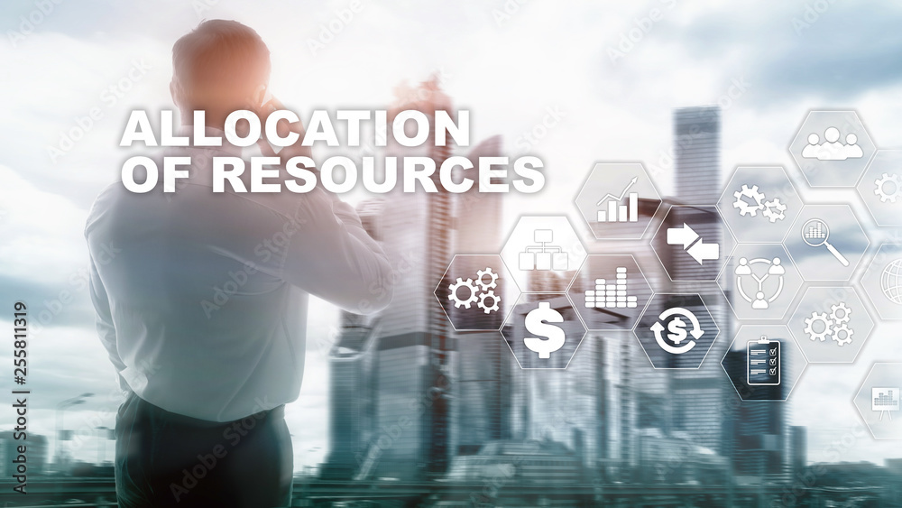 Allocation of resources concept. Strategic planning. Mixed media. Abstract business background. Financial technology and communication concept Allocation of resources concept. Strategic planning. Mixed media. Abstract business background. Financial technology and communication concept
