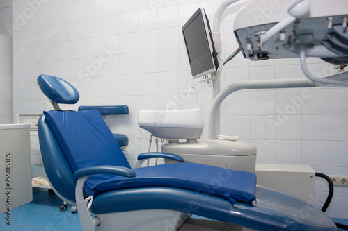 Dental treatment unit and service equipment. Dentist office.