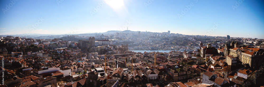 porto panorama view from top of Clérigos Tower