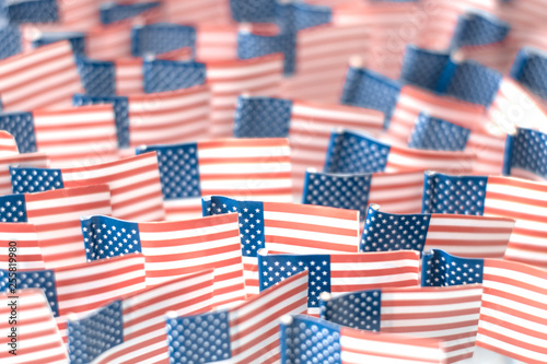 American flags-a symbol of independence day, the adoption Of the Declaration of Independence