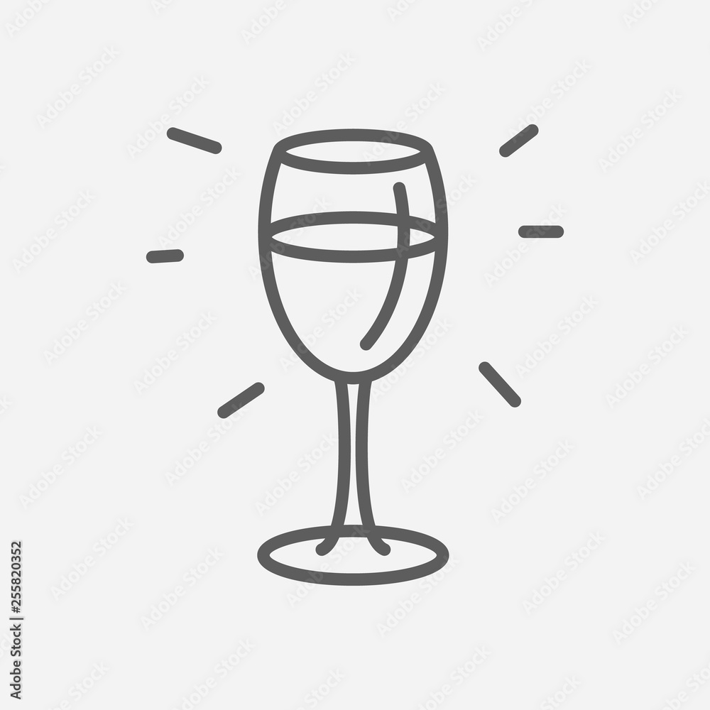 White wine icon line symbol. Isolated vector illustration of icon sign ...