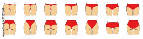 Set of female sexy panties isolated on white background. Vector illustration.