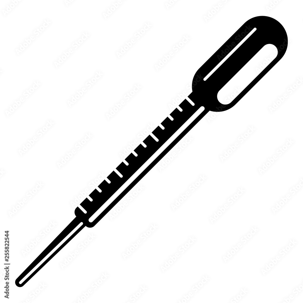 Measurement pipette icon. Simple illustration of measurement pipette vector icon for web design isolated on white background Measurement pipette icon. Simple illustration of measurement pipette vector icon for web design isolated on white background