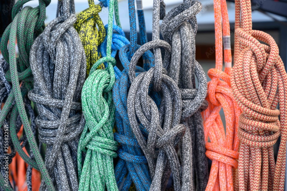 boat ropes coiled