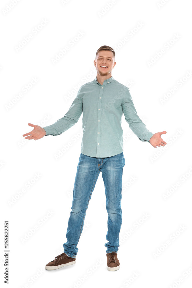 Full length portrait of handsome young man on white background Full length portrait of handsome young man on white background
