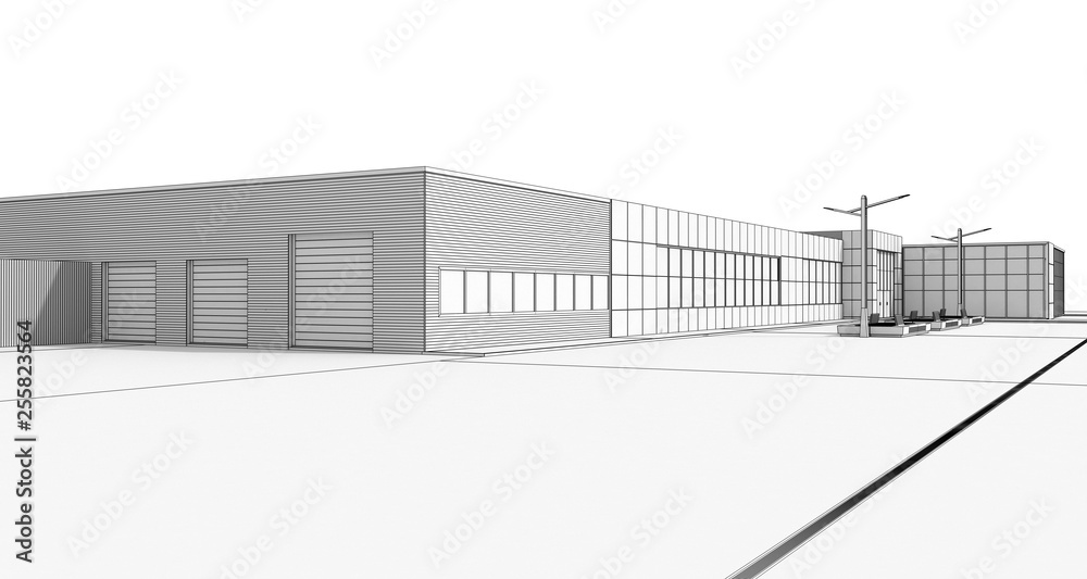Fototapeta premium 3d render exterior mall