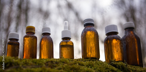 Alternative Medicine, herbs - bottle brown collection. photo