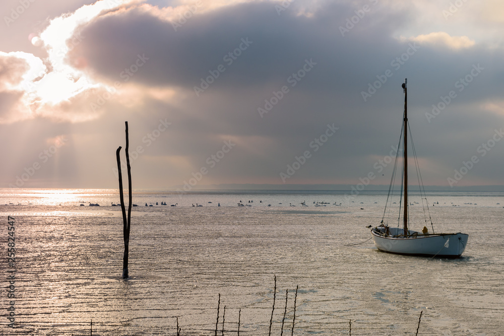 Sunset over Pucka Bay (Zatoka Pucka [PL]). 