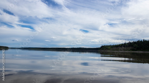 clouds over lake