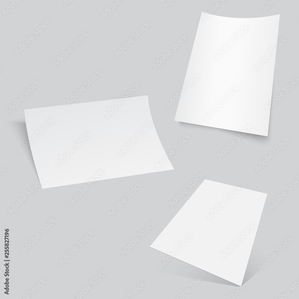 3d Flyer Curved Corner Paper Sheet. Mock up. Vector illustration 3d Flyer Curved Corner Paper Sheet. Mock up. Vector illustration