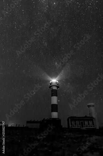 lighthouse in north fuerteventura at night