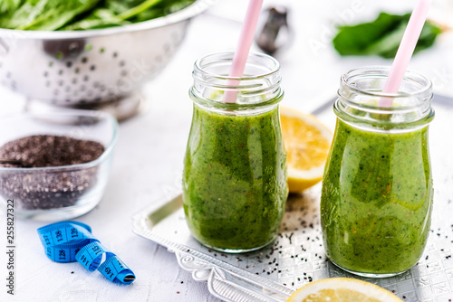 Green spinach and pineapple smoothie