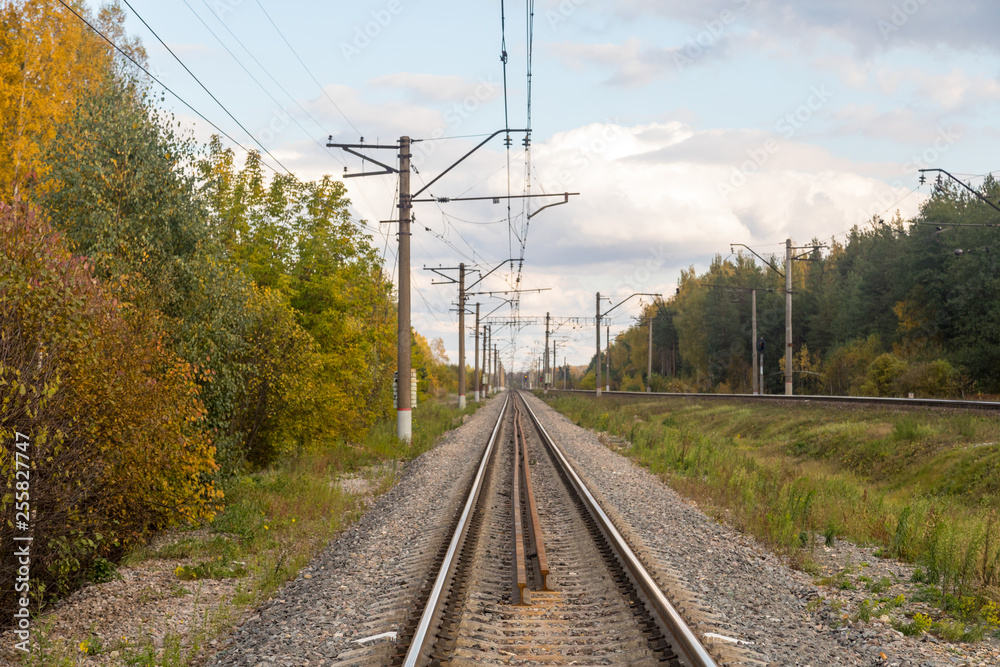 Railway in the autumn