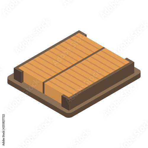 Square car air filter icon. Isometric of square car air filter vector icon for web design isolated on white background