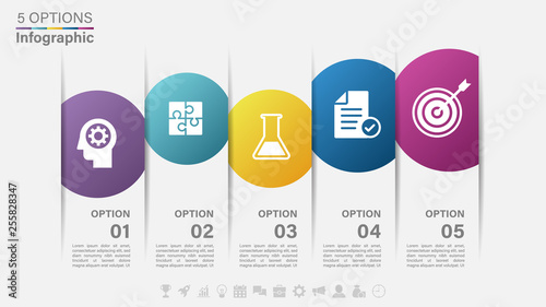 Vector Infographic label design with icons and 5 options or steps