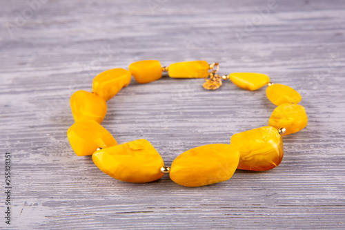  Amber necklace of honey color 