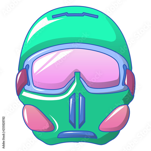 Snowboarding goggles mask icon. Cartoon of snowboarding goggles mask vector icon for web design isolated on white background