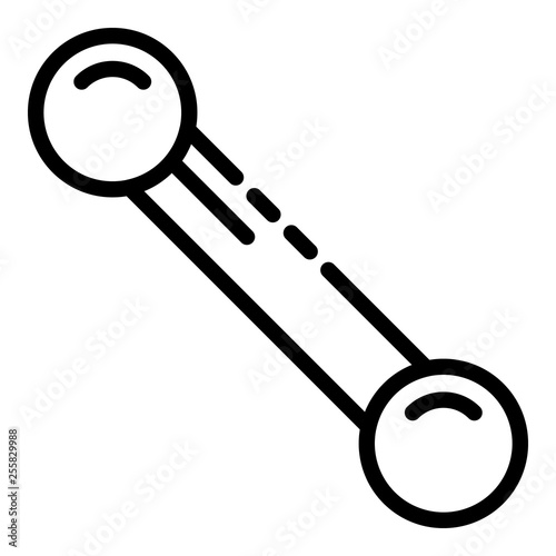 Gym dumbell icon. Outline gym dumbell vector icon for web design isolated on white background