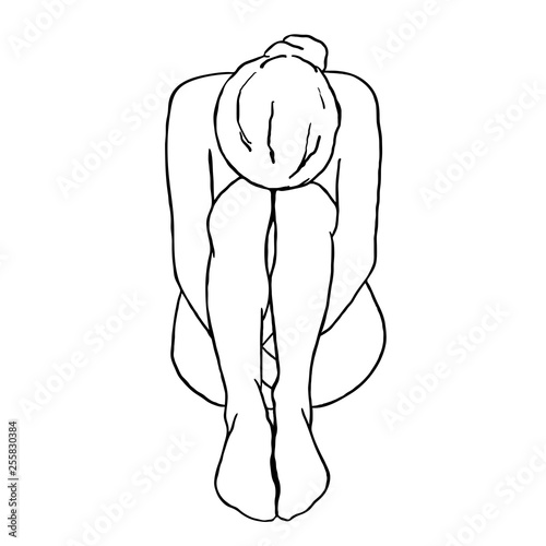 Sad girl / vector illustration/ hand drawn
