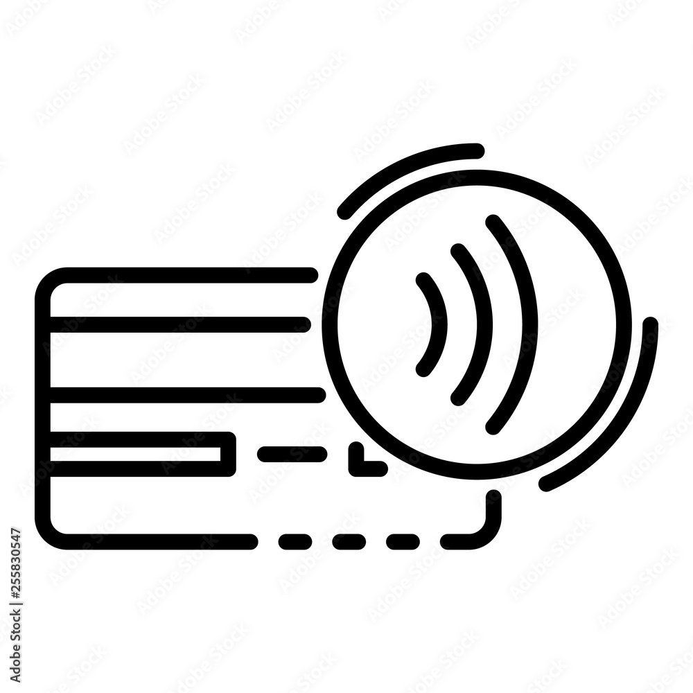 Card nfc icon. Outline card nfc vector icon for web design isolated on white background Card nfc icon. Outline card nfc vector icon for web design isolated on white background