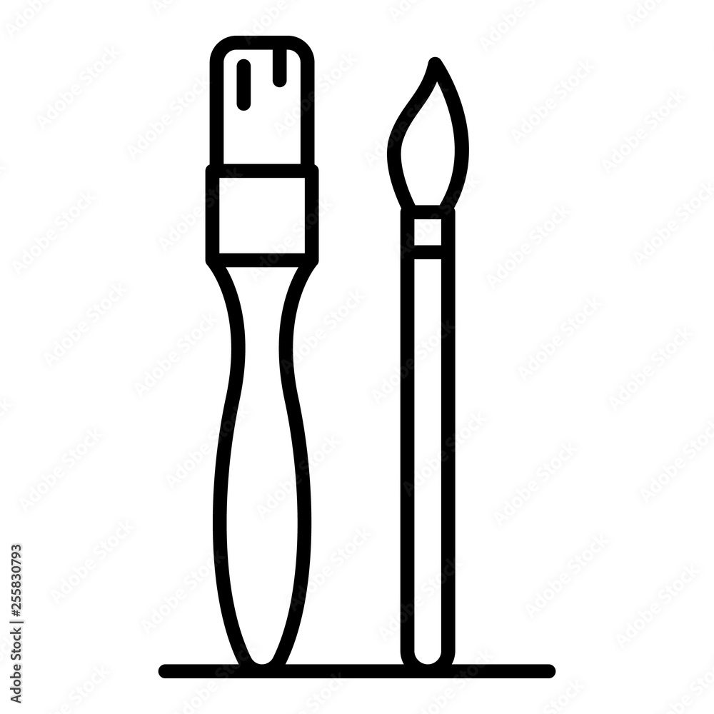 Potters brush icon. Outline potters brush vector icon for web design isolated on white background Potters brush icon. Outline potters brush vector icon for web design isolated on white background