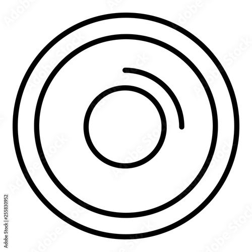 Top view potter wheel icon. Outline top view potter wheel vector icon for web design isolated on white background