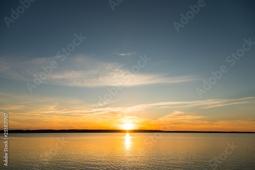 sunset on the lake