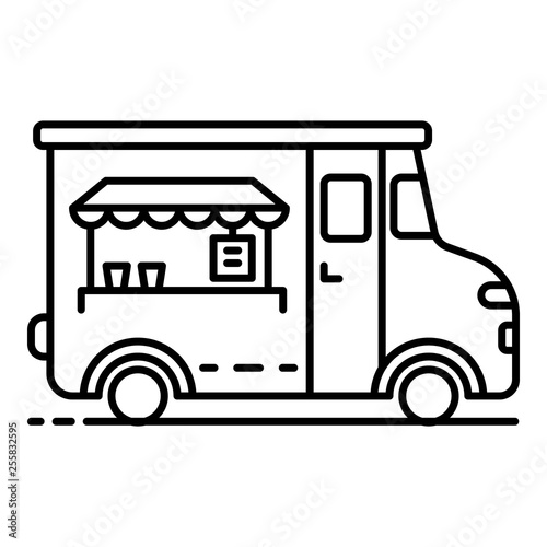 Festival food vehicle icon. Outline festival food vehicle vector icon for web design isolated on white background