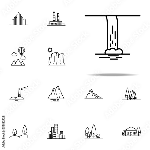 waterfall icon. Landspace icons universal set for web and mobile