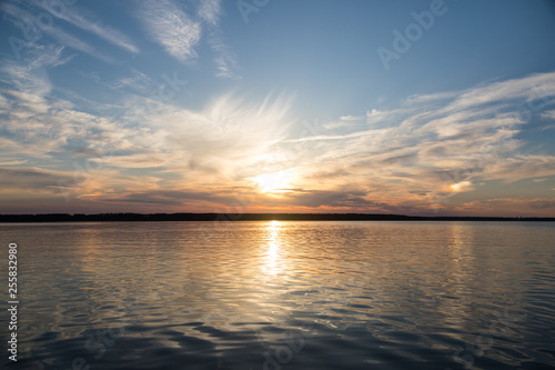 sunset over lake