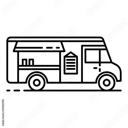 Steak street vehicle icon. Outline steak street vehicle vector icon for web design isolated on white background