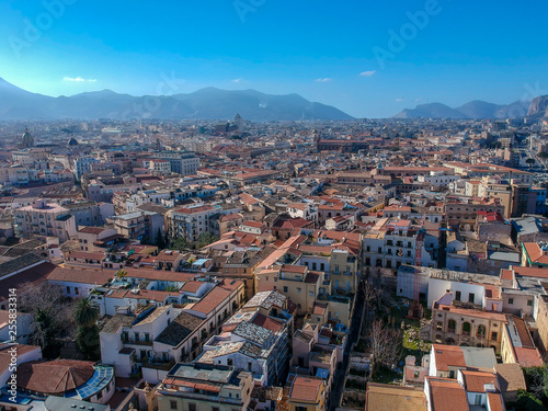 Fototapeta Naklejka Na Ścianę i Meble -  Palermo, Sicilia. Aerial view of Palermo, Sicily, Italy