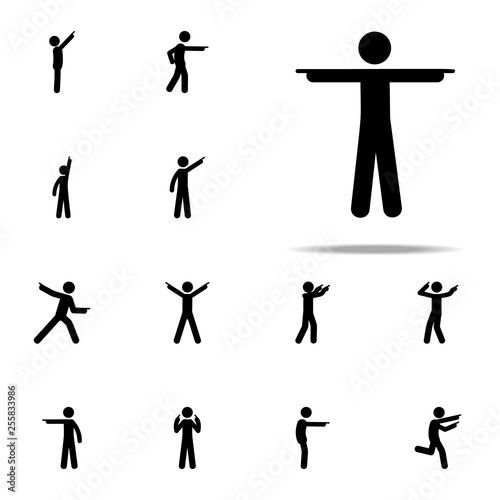 man finger, showing, both icon. Man Pointing Finger icons universal set for web and mobile