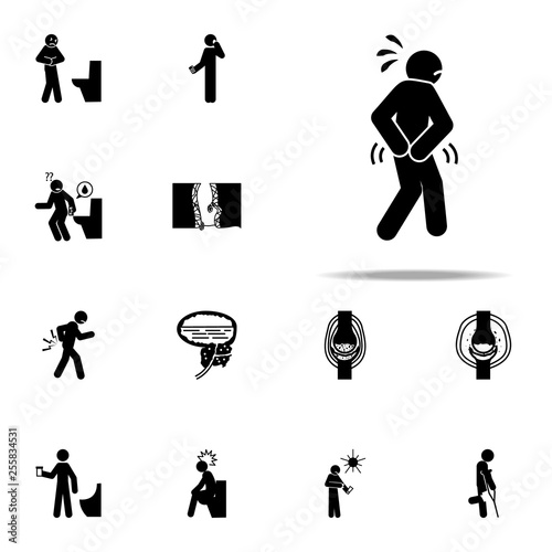 anal, ass, butt, hemorrhoids icon. Pain People icons universal set for web and mobile