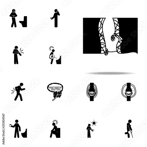 anus, diagram, hemorrhoids icon. Pain People icons universal set for web and mobile photo