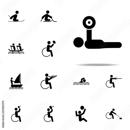 Fototapeta Naklejka Na Ścianę i Meble -  disabled sport powerlifting icon. paralympic icons universal set for web and mobile