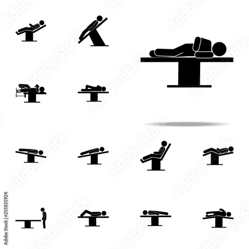 surgery, lying sideway icon. surgical icons universal set for web and mobile